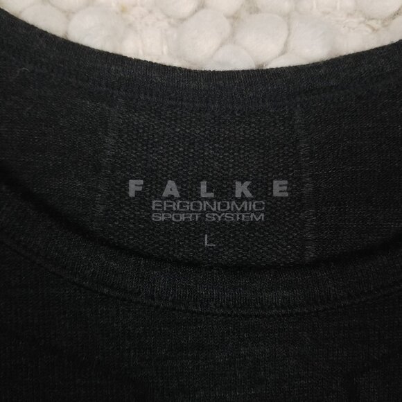 Falke Long Sleeve Wool-Tech Baselayer Top Dark Gray Sz Large - Picture 7 of 9